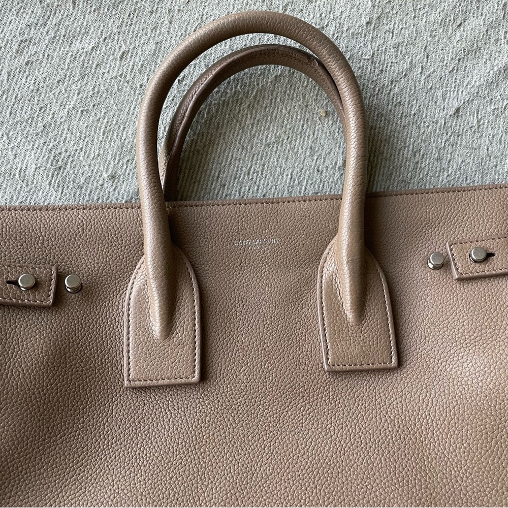 Saint Laurent Sac de Jour Supple Baby in Grey Grained Leather